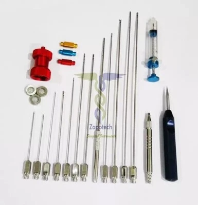 Nano Transferencia de Grasa Liposucción Luer Lock Cánula Cirugía Estética Kit conjunto de 27 Foto 1 de 4