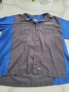 Amsoil Red Kap Mechanic Heavy Duty Button Up Shirt Size Adult 2XL - Picture 1 of 6