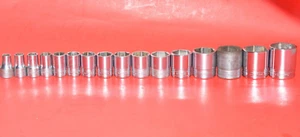 Snap-On 1/2" Drive 16 PIECE SAE 3/8" - 1-3/8" Shallow 6-POINT Flank Socket Set - Picture 1 of 22