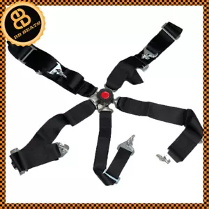 5 4 Point Seat Belt Racing Harness Quick Release Black Track / Race / Drift Car  - Picture 1 of 2