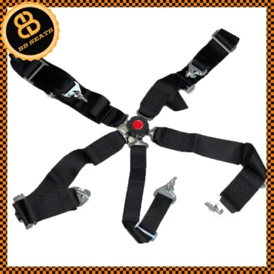 5 4 Point Seat Belt Racing Harness Quick Release Black Track / Race / Drift Car