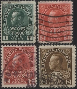 Kanada 1915 #MR1-MR4 1c,2c +1cT, Kriegssteuer, KGV, gebraucht - Bild 1 von 1