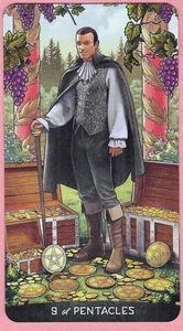 Nine of Pentacles, Gregory Scott, Single Swap Tarot Card, 2 9/16" x 4 5/8" - NM - Picture 1 of 3