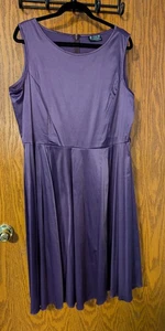 Vestido Dama Voluptuoso Hepburn Vintage Londres Estilo Púrpura Vintage Talla 20UK/18US - Imagen 1 de 9