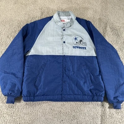 Vtg Dallas Cowboys Jacket Men Large Blue Swingster Buttoned Bomber USA 80s - Image 1 of 4