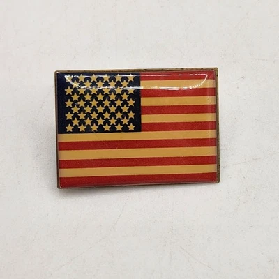 Брошь на лацкан с американским флагом патриотическая эмаль США золотистый слиток застежка маленькая - Изображение 1 из 4