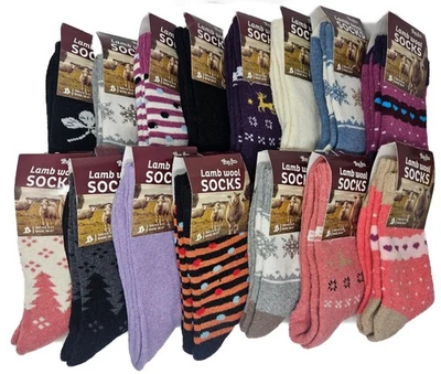 Paquete de 15 calcetines de lana de cordero cálidos de invierno mezcla suave para mujer talla 9-11 Foto 1 de 3
