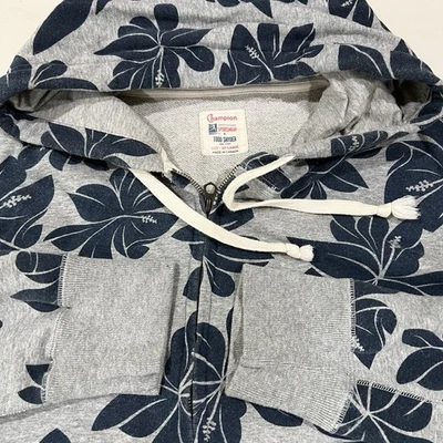 Champion Todd Snyder Floral Hood Full Zip Hoodie Sweatshirt Retro 50’s Size 2XL - Image 1 of 4