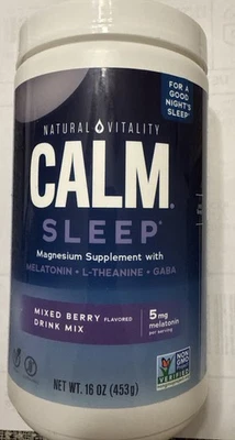 Natural Vitality Calmful Sleep Powered Suplemento/Baya Mixta 16oz Exp 8/2027 Foto 1 de 4