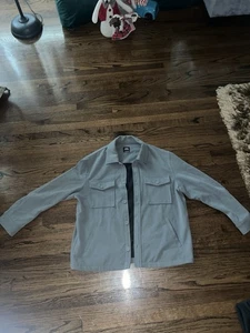 Zara light blue-grey shirt jacket, - Picture 1 of 7