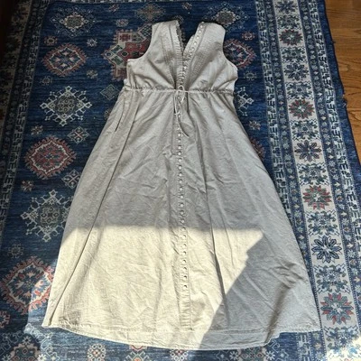 Chic Wish Linen Cotton Blend lined Maxi Dress Cream Size XL - Image 1 of 4