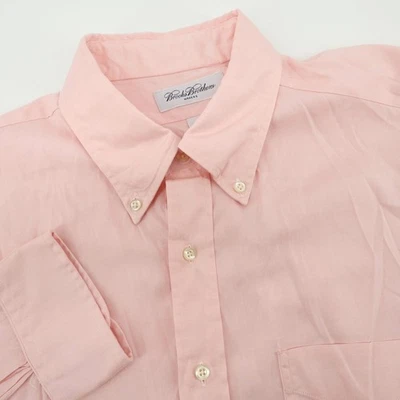 Brooks Brothers Mens 17 36 XL Button Down Long Sleeve Dress Shirt Pink Cotton - Image 1 of 4