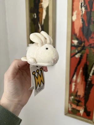Vintage Manhattan Toy Company White Bunny Rabbit Plush Finger Puppet - Image 1 of 4