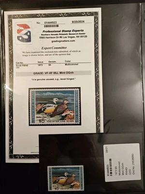 1973 Certified - Scott PSE #RW40 - Federal Duck Stamp.  MNH. OG. (VF/XF )RW40J - Image 1 of 4