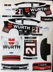 Custom 2025 Josh Berry #21 Wurth 1/64 Scale NASCAR Peel & Stick Decals - Picture 1 of 1