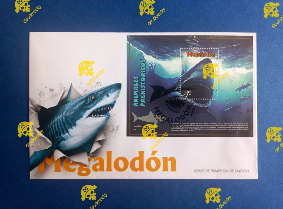 PERU 2023 DINOSAURS SERIES: MEGALODON FDC STAMPS  - Image 1 of 1