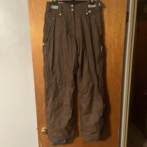 RIDE Women's Size Large Snowboard Brown Insulated Winter Snow Pants with Pockets - Picture 1 of 4