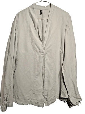 Cárdigan túnica STELLA CARAKASI para mujer talla M botón puño dividido cáñamo y tencel de lujo Foto 1 de 4