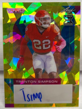 Trenton Simpson 2023 Leaf Vivid Yellow Crystals XRC Autograph Auto #'d 1/10