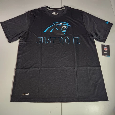 Nike Dri-Fit NFL Men's Large Carolina Panthers Just Do It Short Sleeve Crew Neck Cover