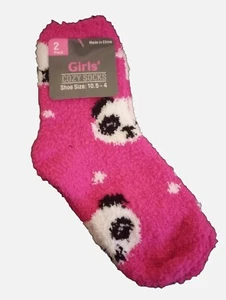 2er Pack Mädchen Schuhgröße 10,5-4 warme weiche kuschelige flauschige Wintersocken - Bild 1 von 3