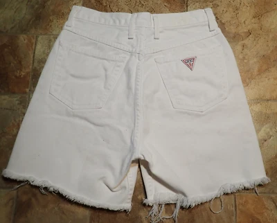 Pantalones Cortos Vintage Guess Jeans EE. UU. Georges Marciano Corte Blanco Denim 28” Cintura Foto 1 de 4
