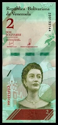 Venezuela UNC Note 2 Bolivares Soberanos Bs January 2018 P-101 Replacement "Z" - Image 1 of 2