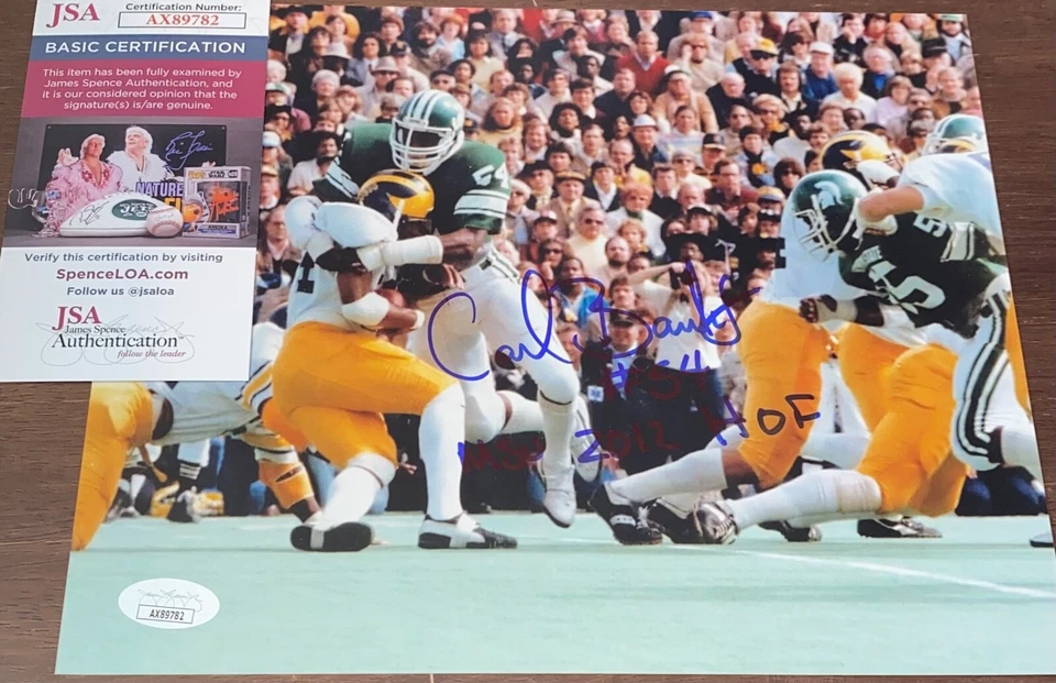 Carl Banks Signed Autographed 8x10 Photo Michigan State Spartans Football JSA N - Image 1 of 1