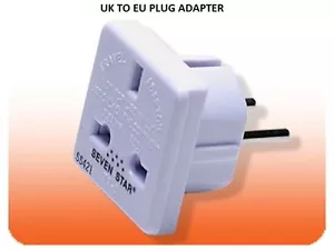 UK To EU Europe Travel Plug Charger Power Adapter Converter For European Outlet - Picture 1 of 3