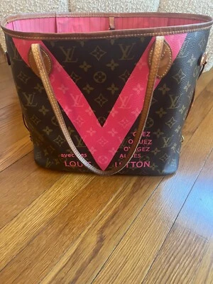 Bolso Louis Vuitton Neverfull MM EDICIÓN LIMITADA Marrón Rosa Lona Monograma Foto 1 de 4