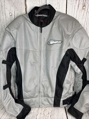 First Gear Men's Motorcycle Jacket Gray Padded Hypertex Vented Mesh Size XL - LN - Image 1 of 4