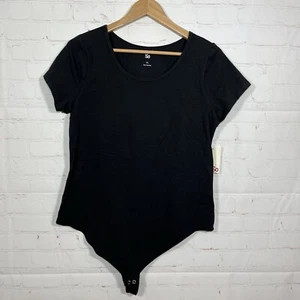 SO Bodysuit Womens Size XXL Black Luxe Scoop Neck Short Sleeve NWT - Picture 1 of 9