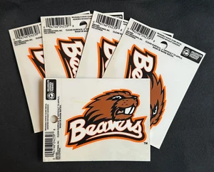 5 NEW Vintage Oregon State Beavers 3.75"x3.5" Decal OSU Benny Static Cling Rico - Picture 1 of 3