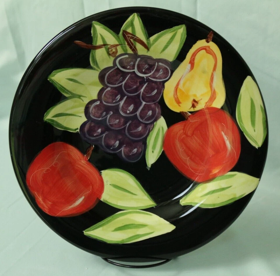 Tabletops Gallery Midnight Fruit DINNER PLATE (1 of 4 available) - Image 1 of 3