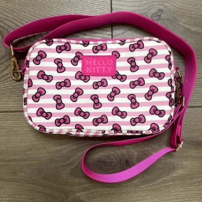 Hello Kitty Pink Bow Crossbody Cosmetic Vinyl Travel Bag - Image 1 of 4