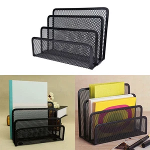 Black Mesh Letter Paper File Storage Rack Holder Tray Organiser Desktop Offic*-* - Picture 1 of 11