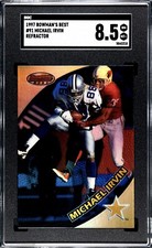 MICHAEL IRVIN Refractor 1997 Bowman's Best Football #91 SGC 8.5 NM-MT+ Cowboys!