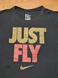Nike Men's Short Sleeve Athletic Cut "Just Fly" T-shirt, Black, XXL - Picture 1 of 5