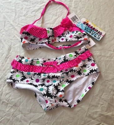 Bikini Breaking Waves Niñas Margarita Francesa B/N Estampado Floral Talla 12 67 Foto 1 de 4