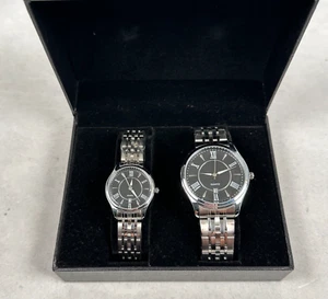 Harrahs Resort California Watch Gift Set of 2 Silver Tone Date New Battery - Picture 1 of 16