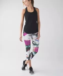 Pantaloni Yoga Lululemon Run Inspire Crop II acquerello a metà altezza 6 Usati - Foto 1 di 8