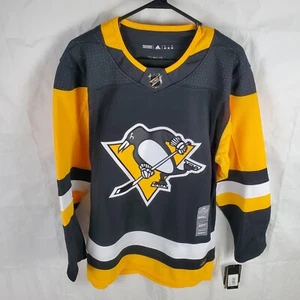 Adidas Jersey Mens 46 Black Pittsburgh Penguins Home NHL Climalite Authentic New - Picture 1 of 16