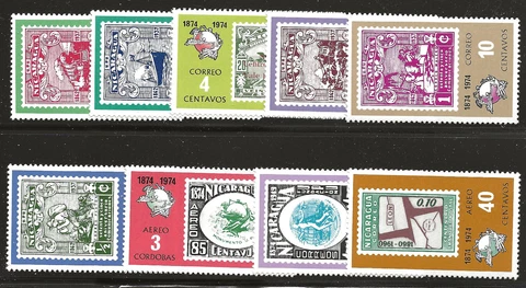 Nicaragua Scott #939-44 & C855A-C, Singles 1974 Complete Set FVF MNH Cover