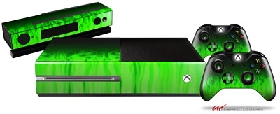 Fire Green Skin Set fits XBOX One Console Controllers - Image 1 of 2
