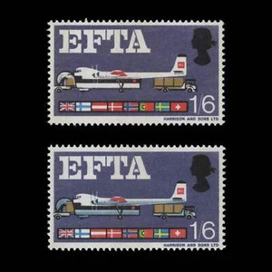 Gran Bretaña 1967 (Variedad) 1s6d EFTA fósforo falta azul-gris - Imagen 1 de 1