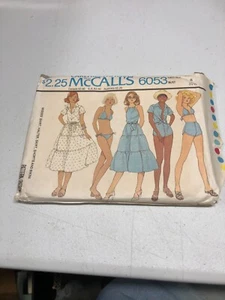 McCalls 6053 Schnittmuster Badekleid Badeanzug Größe 8 Brustumfang 31,5 SCHNITT Vintage - Bild 1 von 5