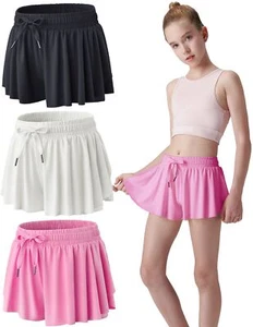 Girls 3-Pack 2-in-1 Flowy Shorts with Spandex Liner for Sports Running - Picture 1 of 7