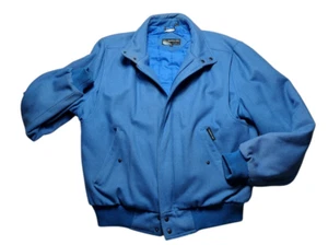 Vintage Members Only Wool Bomber Jacket Coat Men's Size - 46L Cobalt Blue 80's - Picture 1 of 9