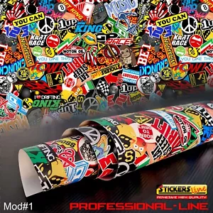 Pellicola stickers bomb Car Wrapping auto moto termoformabile marca Mactac ® M1 - Foto 1 di 8