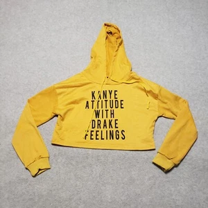 Kanye Drake Cropped Hoodie Womens Small Gold Rap Music Pop Rock - Picture 1 of 6